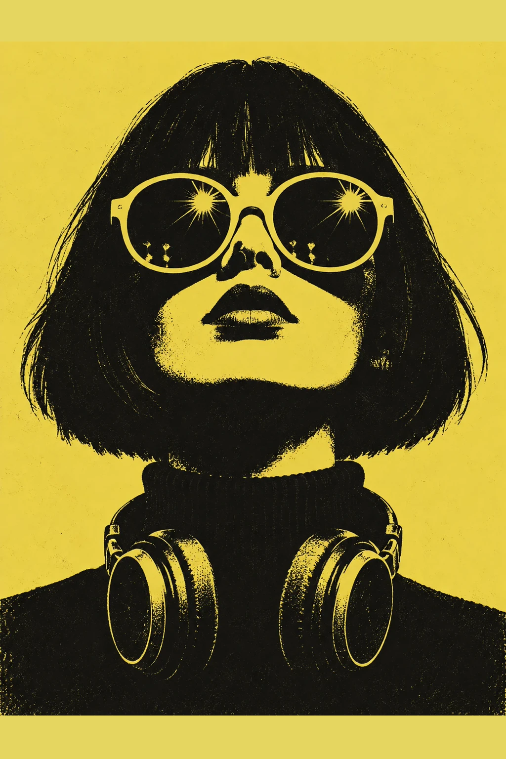 Illustriertes Porträt eines DJs, Konzeptkunst
