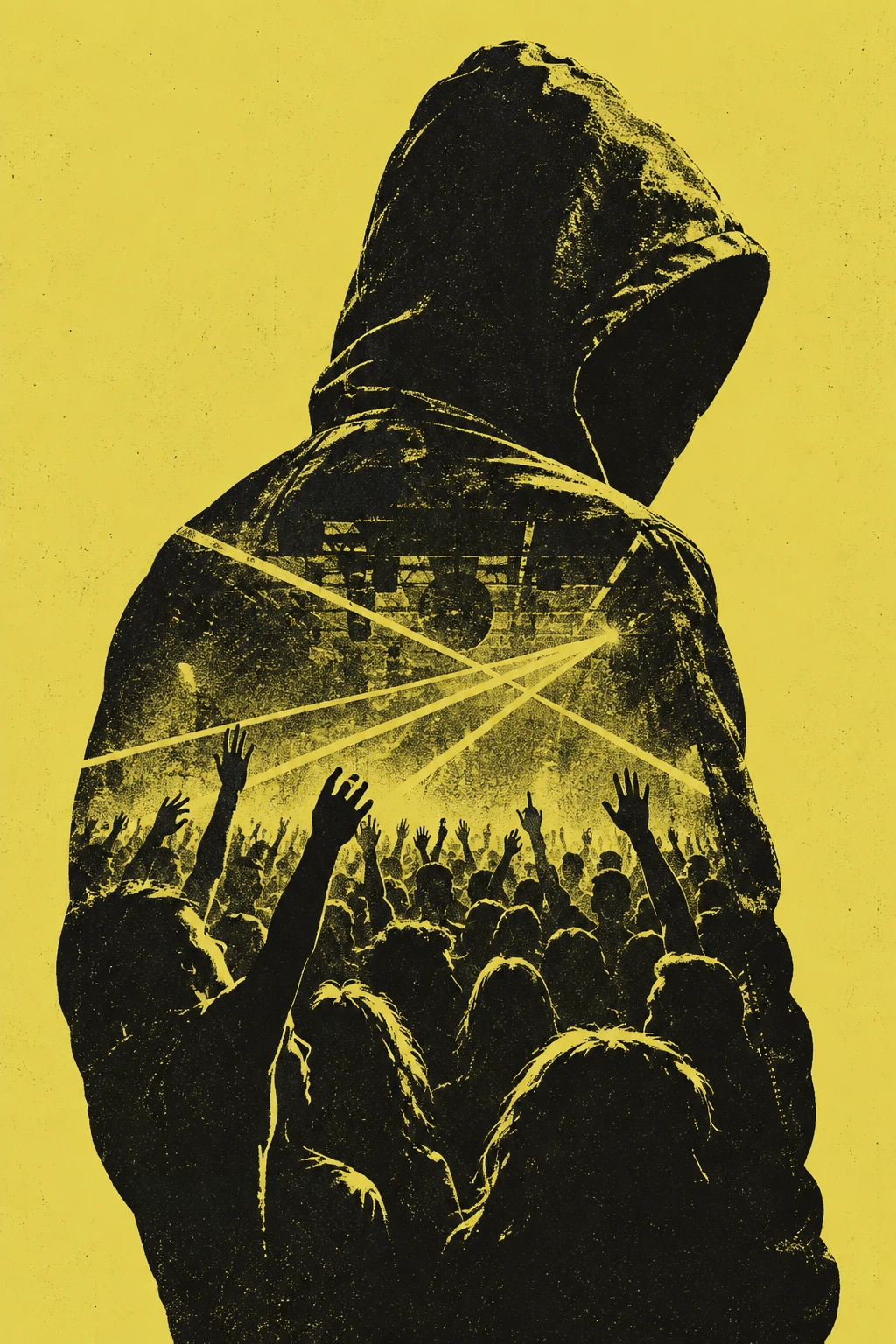Illustriertes Porträt eines DJs, Konzeptkunst