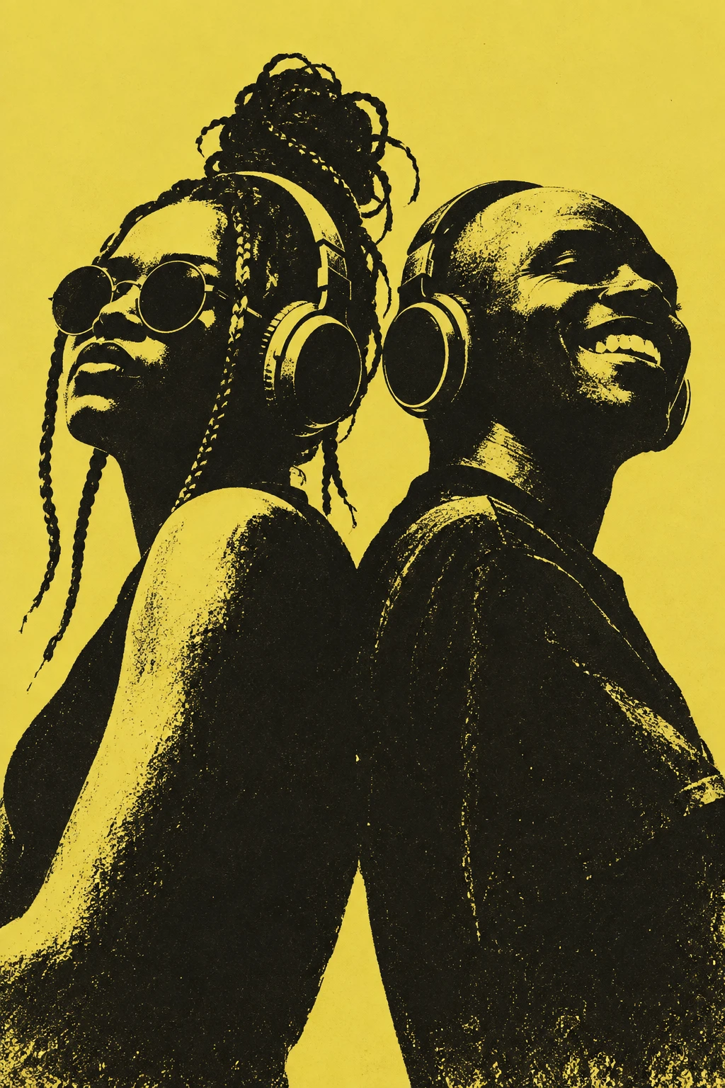 Illustriertes Porträt eines DJs, Konzeptkunst